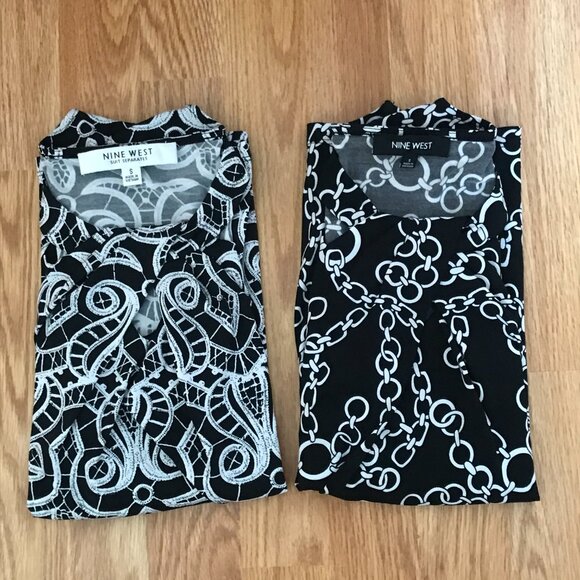 Nine West Chain Print Abstract Sleeveless Blouse Size S Bundle of Office Tops - Picture 12 of 13